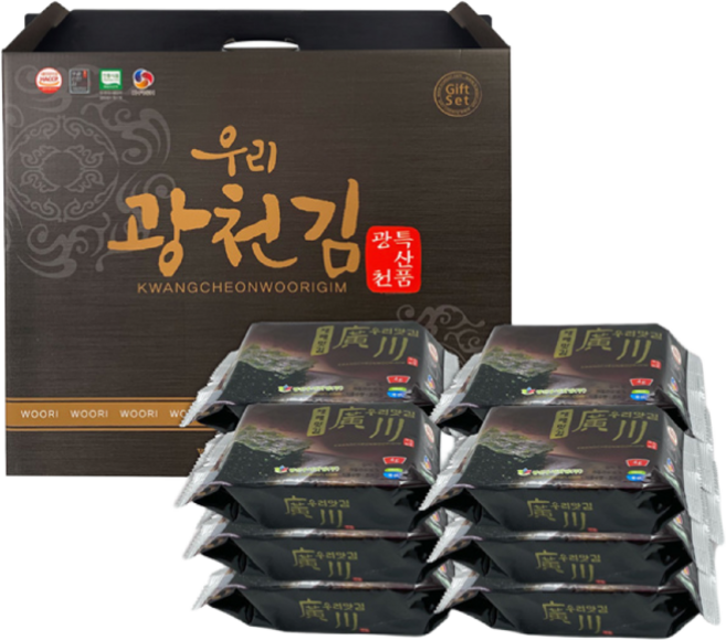 우리맛김 광천김선물세트 16봉 보험사은품 판촉물, 1세트, 64g
