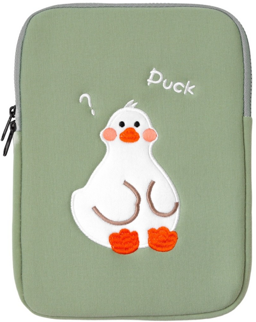 다담스 귀여운 태블릿 아이패드 갤럭시탭 슬리브 파우치, 카키, 1개