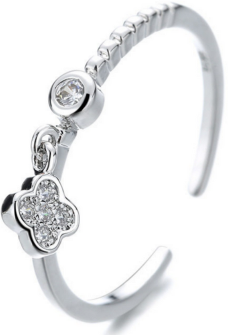 행운 네잎클로버 달랑이 은반지