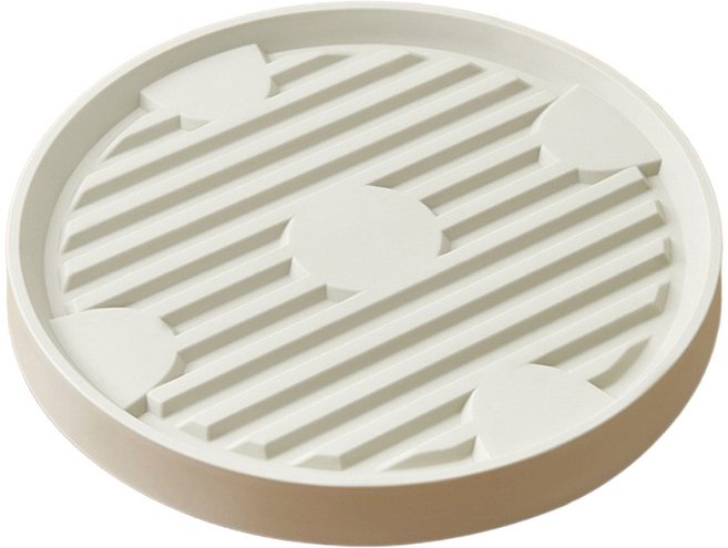 아띠꼴로 바퀴 화분 받침 원형 이동식 물받이 받침대, 히든바퀴받침대 아이보리, 1개