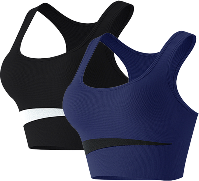 NUNUHANA 여성 빅사이즈 노와이어 하이서포트 스포츠브라 2P