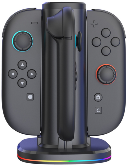 WAP 닌텐도 스위치2 조이콘 전용 LED 마그네틱 충전도크, 1개, 블랙, 닌텐도 스위치2 조이콘 4in1 충전도크