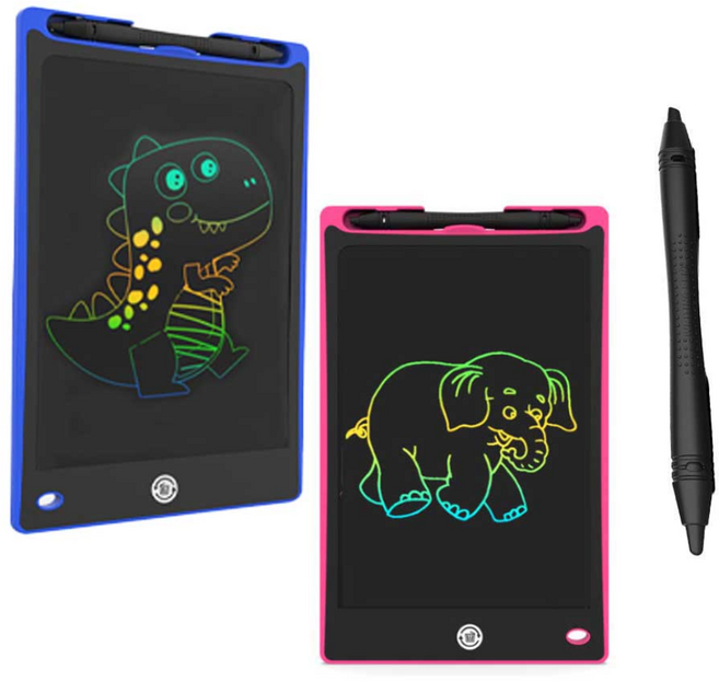 LCD 컬러 메모패드 전자노트 그림그리기 전자칠판 드로잉 스마트 스케치 그림판 자석보드, 블루, 1개
