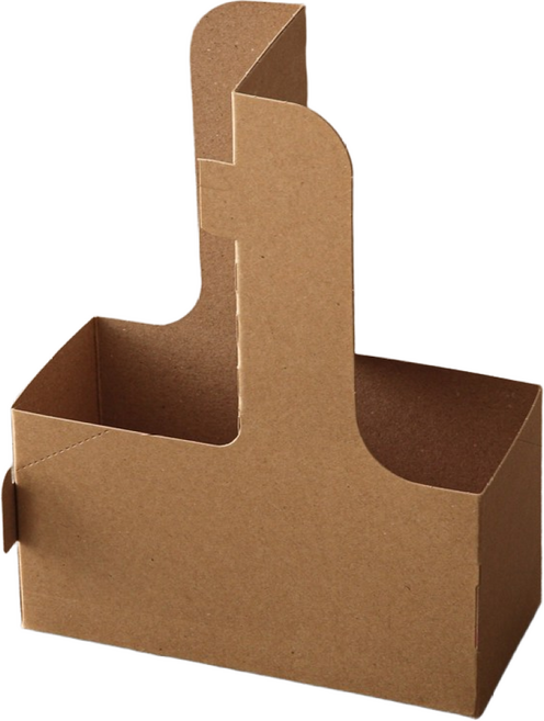 펄로스 커피 캐리어 2구 테이크아웃 크라프트 무지, 1세트, 200개입