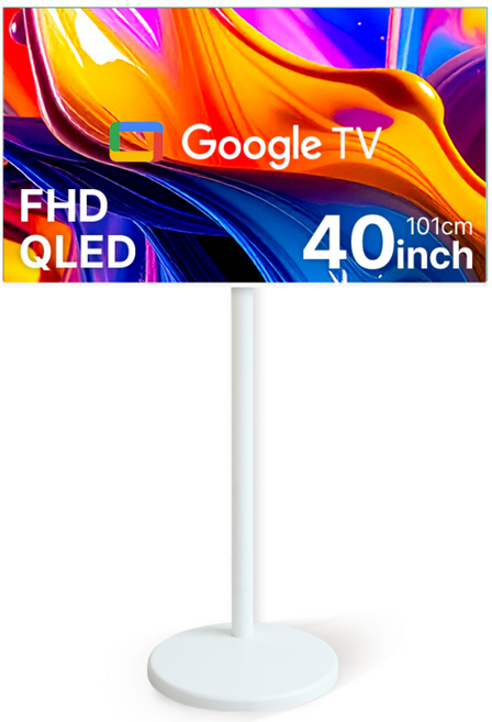 무빙큐빅스 스마트 40인치 FHD QLED 화이트에디션 삼탠바이미 셋트 이동식 tv 거치대 삼텐바이미 스탠바이미 중소바이미, 고객직접설치, 스탠드형, GTNB401FHDQ11, 101cm(40인치)