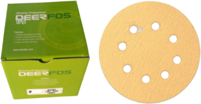 국산 디어포스 종이벨크로 5인치 8홀 / 원형사포, #100, 100개