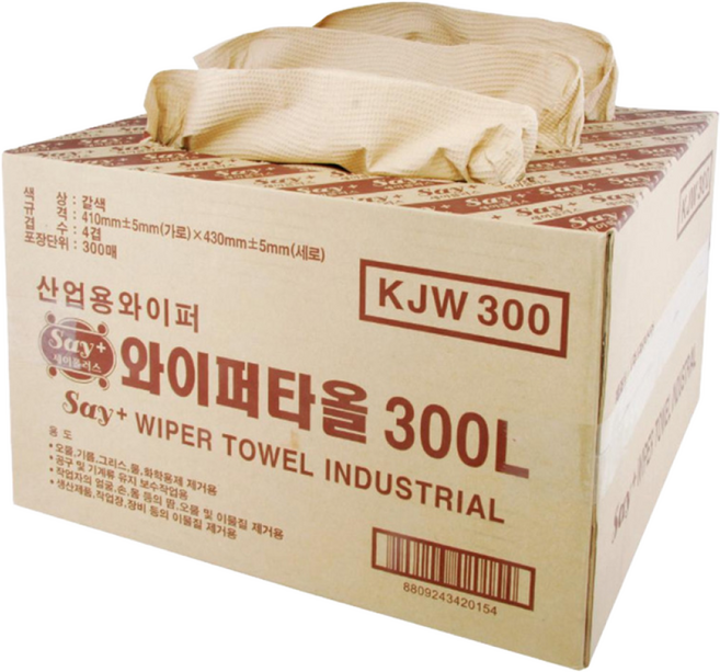 [광진산업] 와이퍼올(대형) KJW300 / 300매 / 4겹, 와이퍼 산업용 타올 300매 4겹 대형 KJW300, 1개