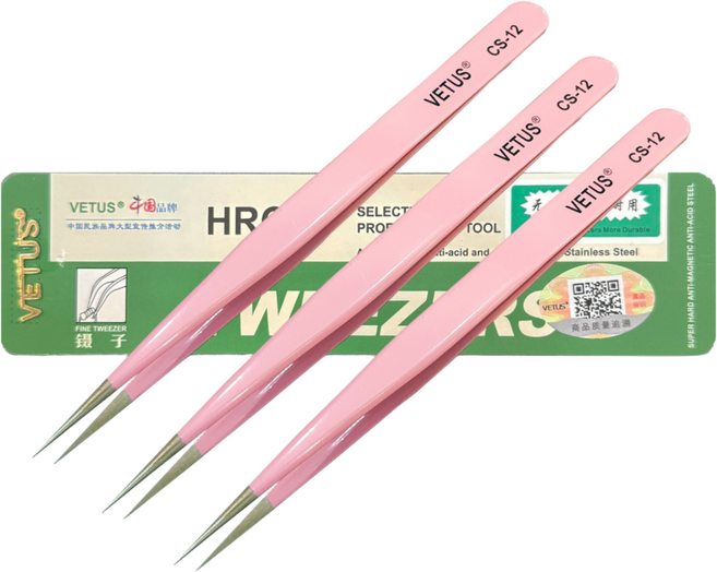 [VETUS 정품인증] 비투스 프리미엄 트위져 스테인리스 정밀 핀셋, CS-12