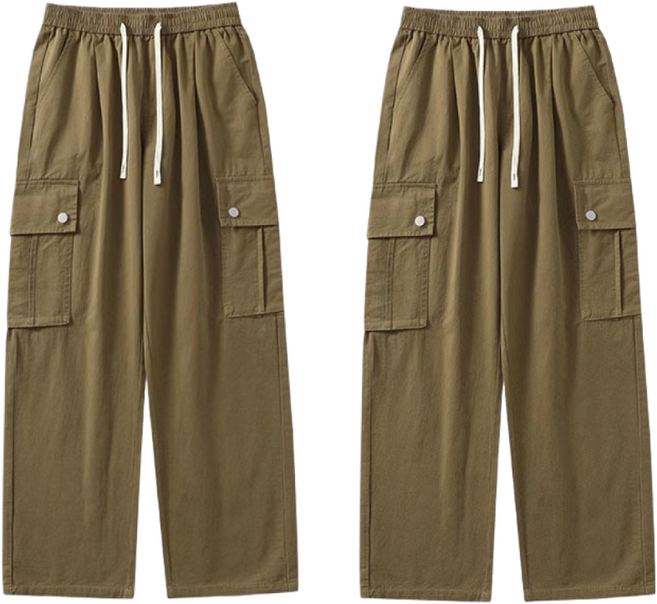 멀티 포켓 디자인 소지품 수납 매우 편리 트렌디 스타일 캐주얼 분위기 일상 생활 야외 활동 팬츠 스타일리시 봄 가을 1+1 세트