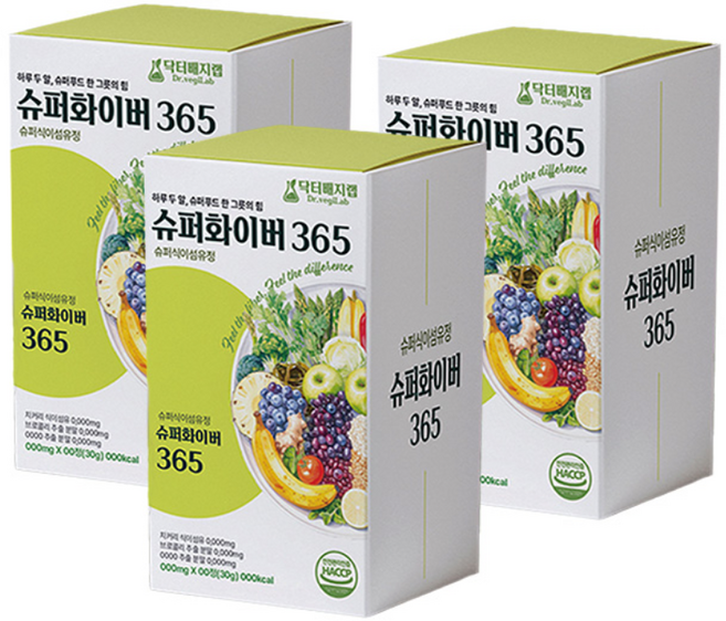 닥터배지랩 식이섬유정 슈퍼화이버365, 3박스, 90회분