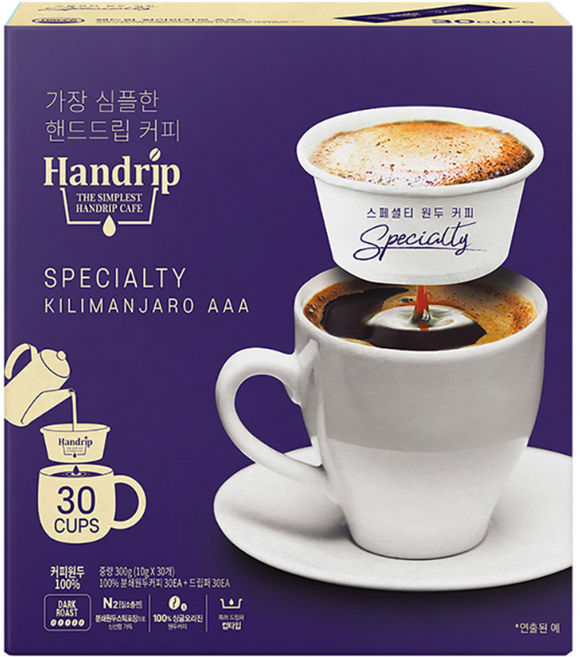 핸드립 스페셜티 드립백커피 킬리만자로 AAA, 1개, 30개입, 10g