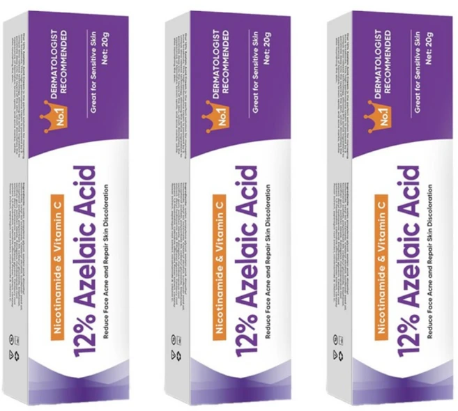 FDA 승인 | 12% 아/젤/라/산 크림 | 지성/민감성 피부 필수 | 피지/모관/잡티 케어 | 무자극 데일리 톤업 크림, 3개, 20g - 쿠팡