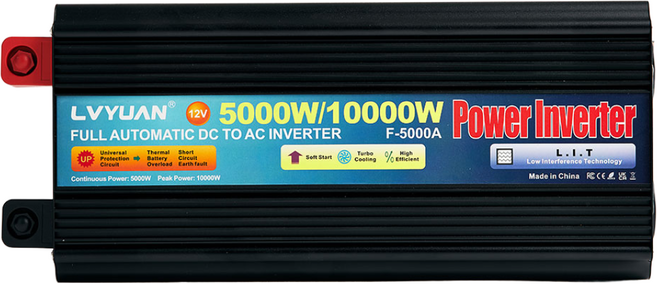 루앤 차량용 LCD 인버터 유사계단파 6000W 220V 60hz 한국형 KC인증, 1개, 블랙 10,000W 전압 12V