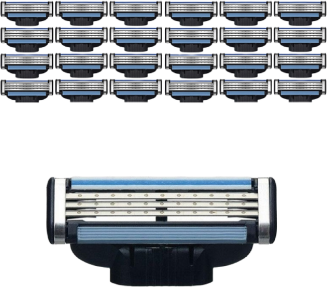 비브랜드 3중 터보 면도날 질레트 마하3 호환대체용, 6개, 4개입