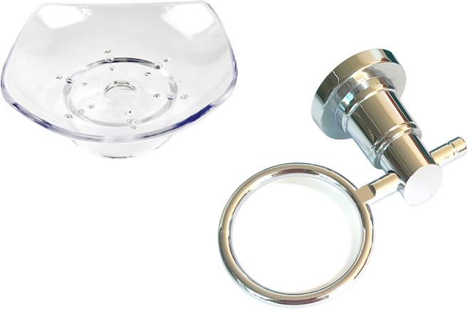 국산 욕실 비누컵대 세트(프리미엄), 크롬, 1세트
