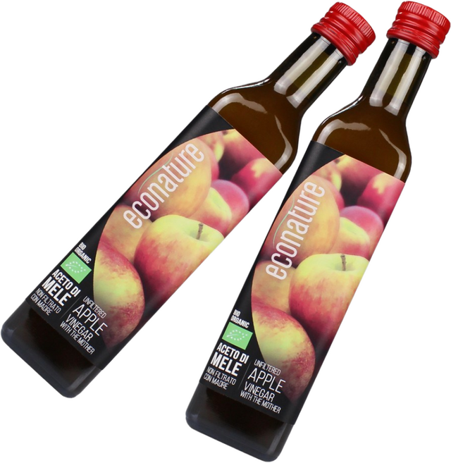 이탈리아 애플 사이다 비니거 비네거 애사비 유기농 사과 초모 식초, 2개, 500ml