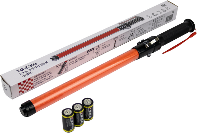 TG전자 슬림형 호루라기 경광봉 LED 신호봉 TG-E203, 1개, 레드