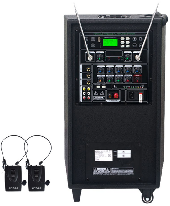 EG512 500W 충전식앰프 이동식앰프 휴대용스피커 포터블엠프, 선택3:본체 헤드셋 헤드셋