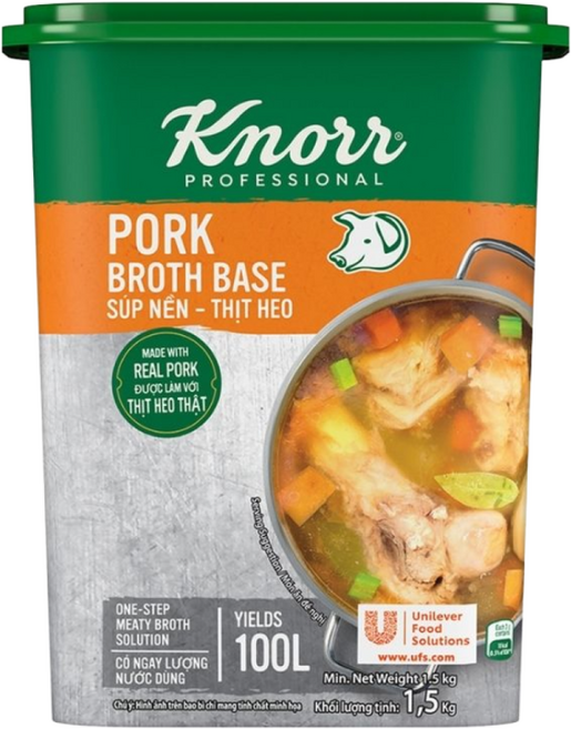 KNORR PORK Broth 1.5kg 국물요리 돈코츠라면 쌀국수 국물베이스 고체타입, 1개