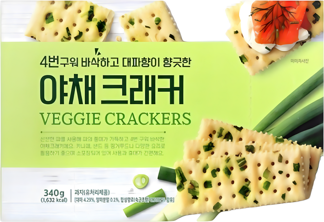 코렌트 푸지안 4번구워 바삭하고 대파향이 향긋한 야채크래커, 4개, 340g