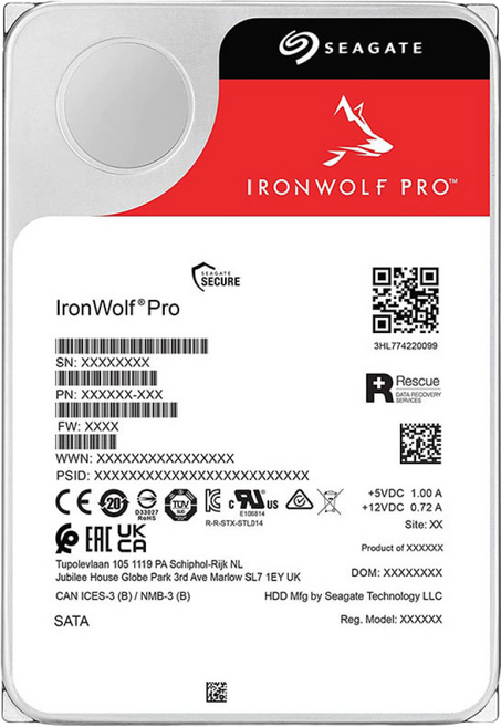 씨게이트 IronWolf Pro HDD, 22TB, ST22000NT001