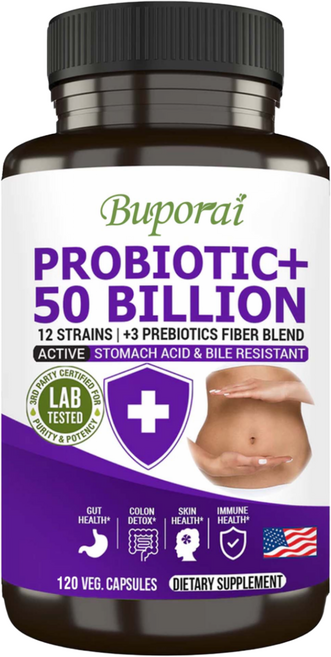 프로바이오틱스 500억 CFU 120캡슐 여성 건강 지원 면역 체계 및 소화 건강 지원, 1개, 60정