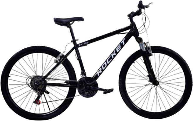 닥터바이크 F-26S ROCKET MTB 스틸 림 브레이크 14kg, 블랙, 170cm, 1개