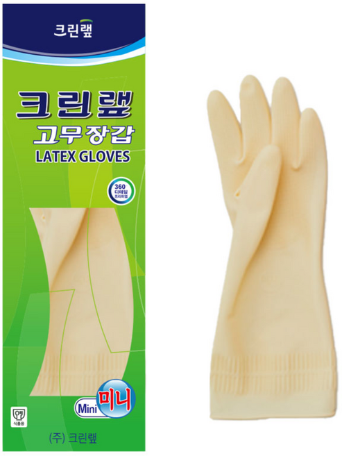 크린랩 고무장갑es, 백색, 미니(XS), 10개