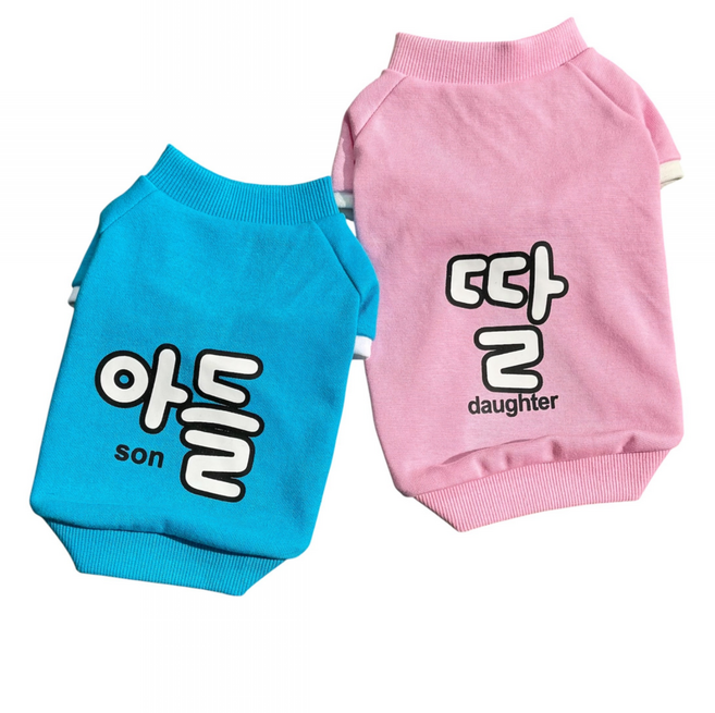 쏭바이펫 강아지 고양이 딸 티셔츠 S-3XL, 1개, 핑크