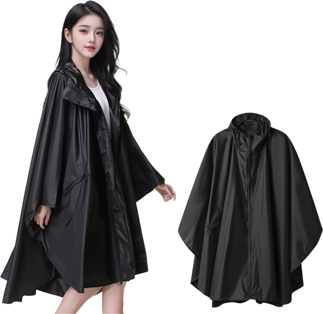 밍고쓰 지퍼형 판초우비 캠핑 등산 낚시 레인코트