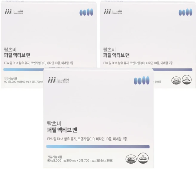 랄츠비 퍼틸액티브맨 남자 임신준비 멀티비타민, 3개, 30회분 - 쿠팡