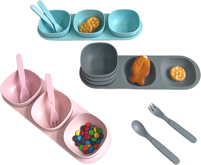 더우드랜드 르디테일 파스텔 유아식기 트리플볼 세트, 르디테일 트리플볼 세트 블루, 1개