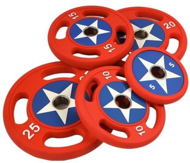 희우스포츠 중량원판 중량바벨 방패원판 3홀원판 50mm용, 20kg, 2개, 우레탄원판