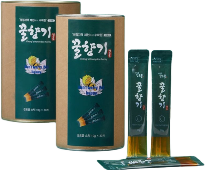 정순조감로꿀 건강한 오리지널 프리미엄 천연 벌꿀 정순조 감로꿀 스틱꿀, 10g, 60개