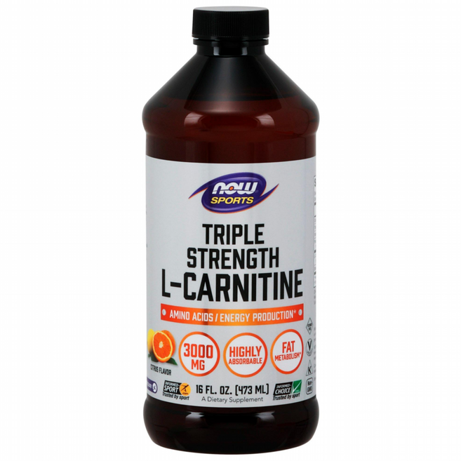 나우푸드 트리플 스트랭스 L-카르니틴 3000mg 시트러스 비건, 3g, 473ml, 1개