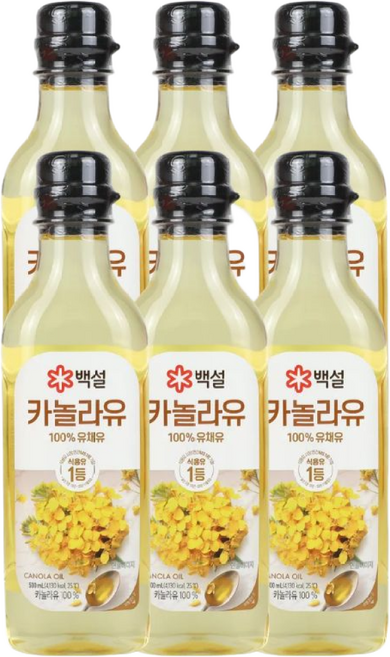 백설 카놀라유, 500ml, 6개
