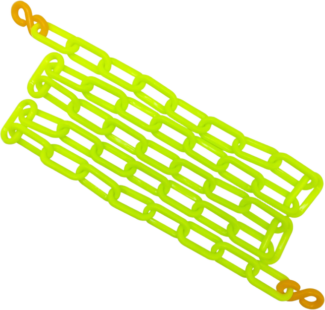 형광그린 플라스틱 체인 두께 8mm 길이 2미터 주차 체인 S고리 2개 포함, 1개, 그린
