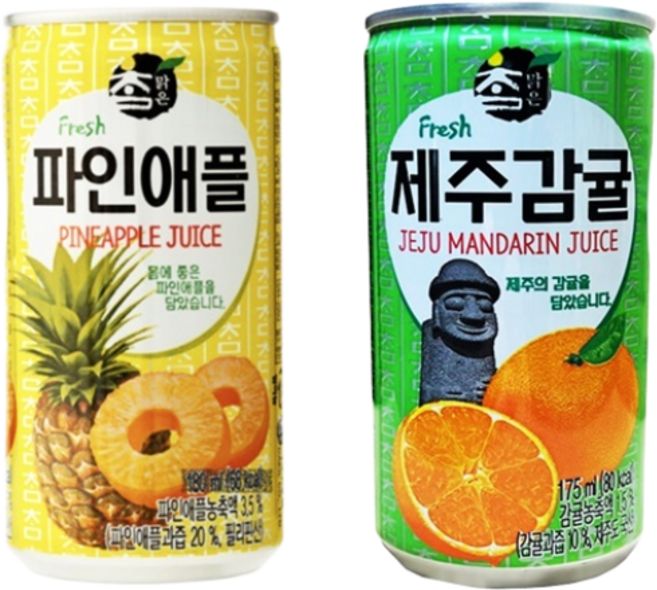 참맑은 제주감귤 175ml(30캔) + 참맑은 파인애플 175ml(30캔), 60개, 175ml