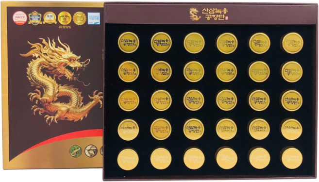 산삼녹용 공항단 30환 산삼배양근농축액 녹용추출액 뇌졸중 예방 명절 선물(원산:국내산), 3박스, 30정