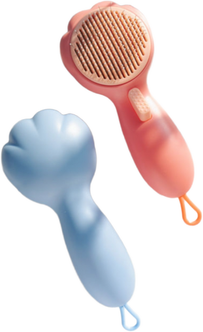 반려동물 강아지 고양이 죽은털제거 원터치 빗 브러쉬, 블루, 1개