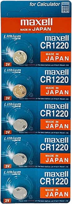 맥셀 MAXELL [리튬건전지] CR1220 포장 5개입 3V 38mAh, 5개, 1개입