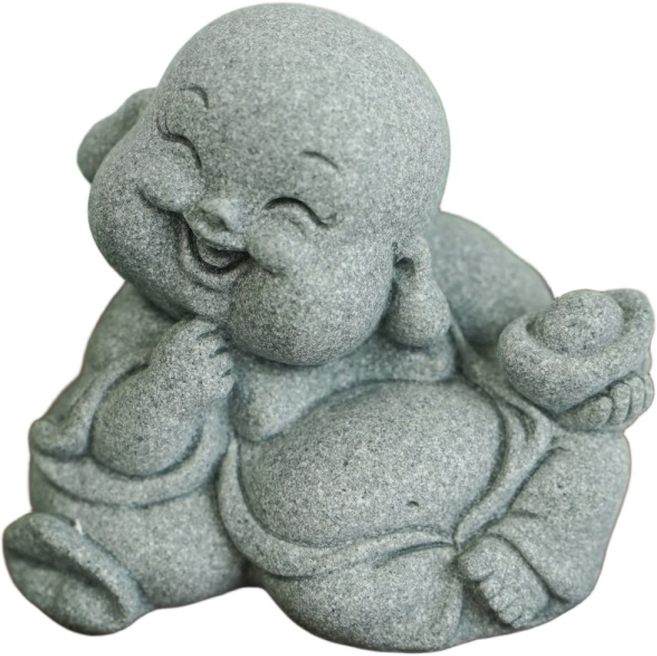 사암 돌 포대화상 인테리어 불교 용품 불상 소형 피규어 동자승, 1개, 단품