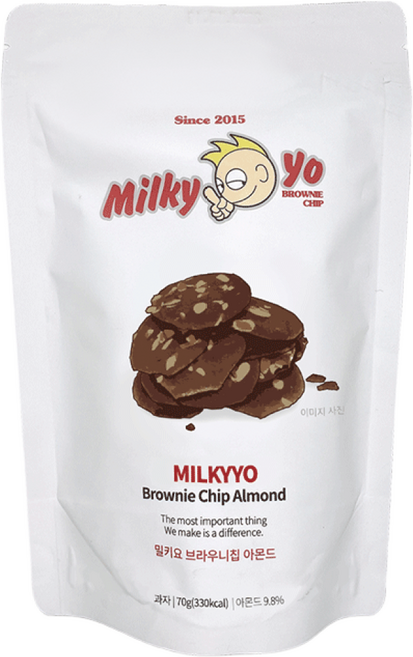 밀키요 브라우니칩 아몬드, 70g, 5개