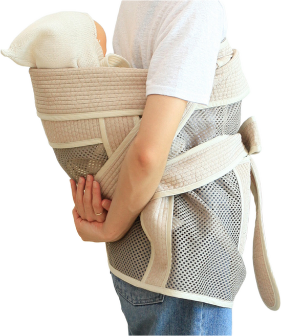 인견 망사 땀띠 방지 아기띠, 베이지