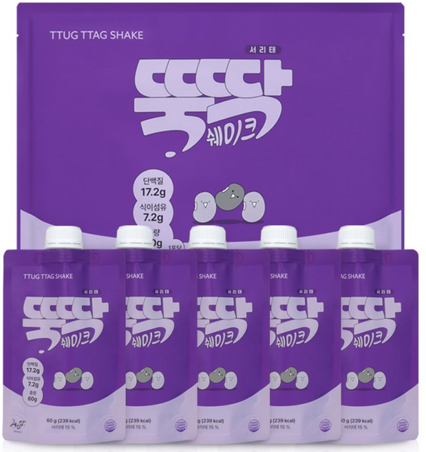 혜인담 뚝딱쉐이크 서리태, 5개, 60g