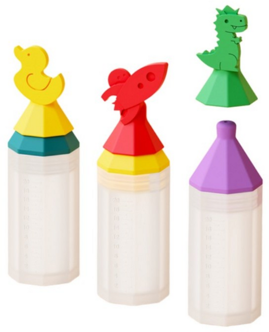 이크 실리콘 투약병 투명눈금 20cc 3종, 1세트