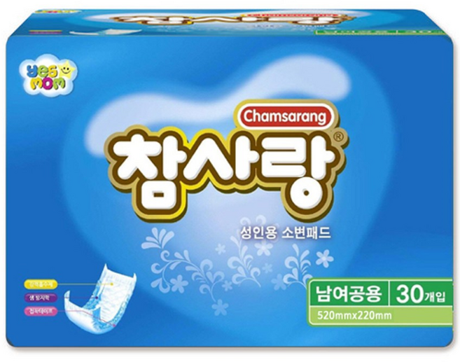 참사랑 소변패드 520 x 220 mm, 6개, 30개입