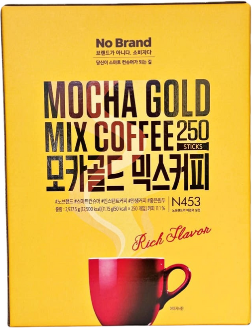노브랜드 모카골드 믹스커피, 11.75g, 250개입, 1개