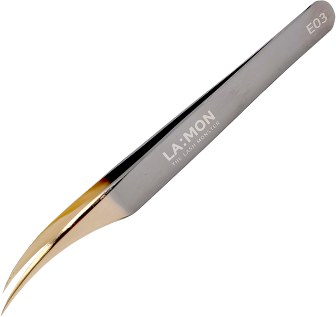 래쉬몬스터 프리미엄 속눈썹연장핀셋 E03 라몽 족집게 쪽집게 전문가용 러시안볼륨 트위저, 1개