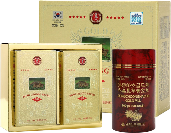 {Gibogam} 동충하초골드환 100g x 2병, 1박스